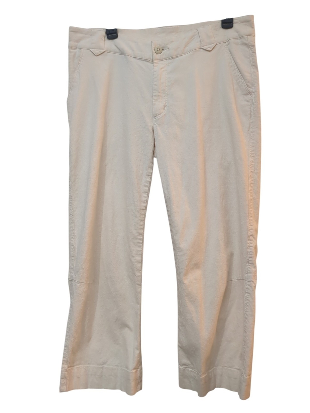 Patagonia Island Hemp Pants Size 12 Cropped Wide Leg Organic Cotton Beige Gorp